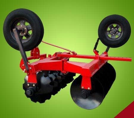 Studio product photo of a disc plough
