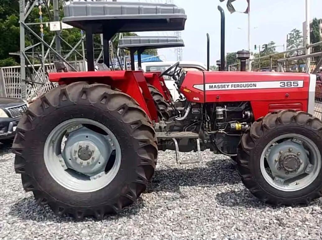 Massey Ferguson 385 tractor in the supply yard