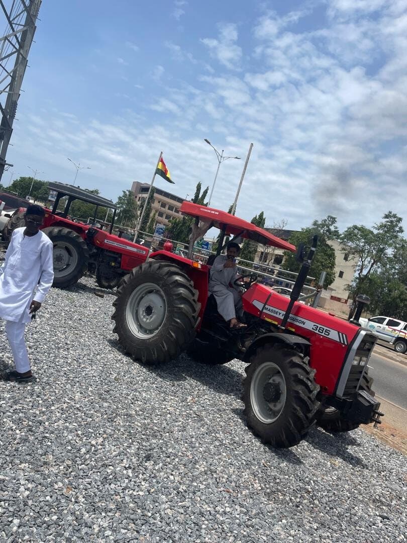 Massey Ferguson tractors ready for demonstration in Ghana