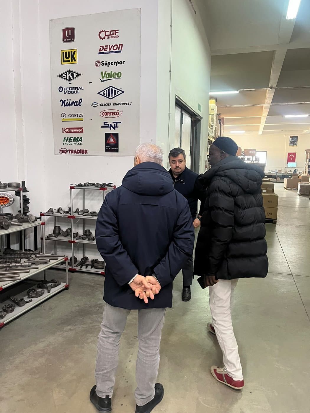 Touring a spare parts supplier's warehouse