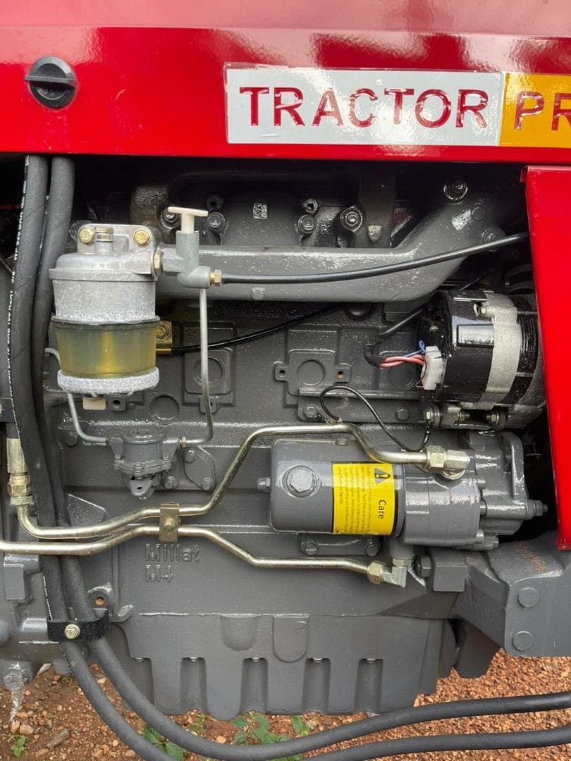 Close-up of the Massey Ferguson 385 engine bay