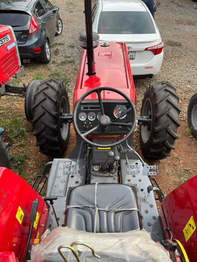 View from the operator's seat of a Massey Ferguson 385